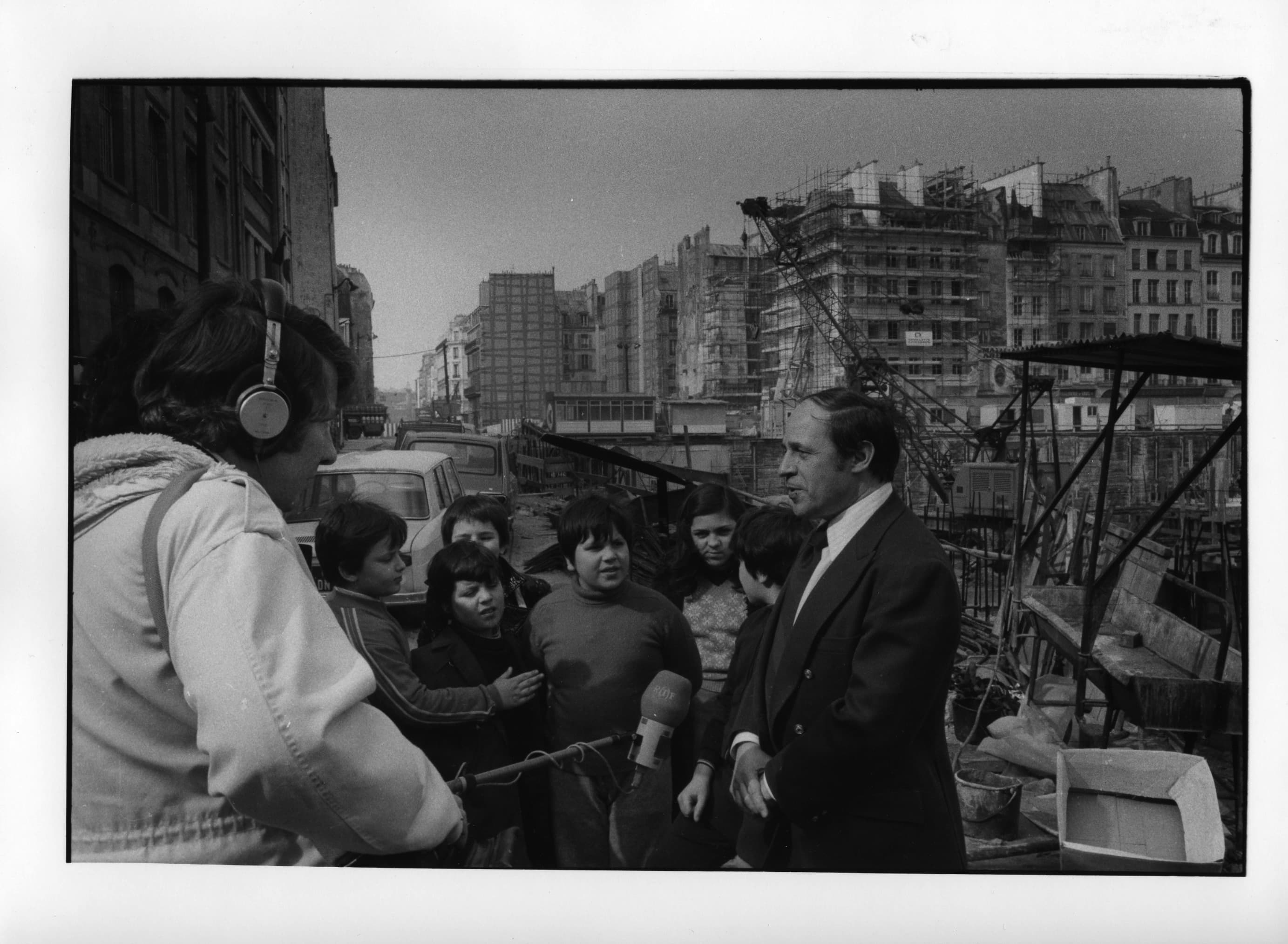 Pierre Boulez sur le chantier de l'Ircam 1974