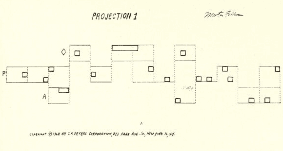 Partition graphique de "Projection 1" de Morton Feldman